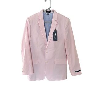 Tommy Hilfiger Modern Fit TH Flex Parfait Pink Chambray Sport Coat Big Boy Sz 20